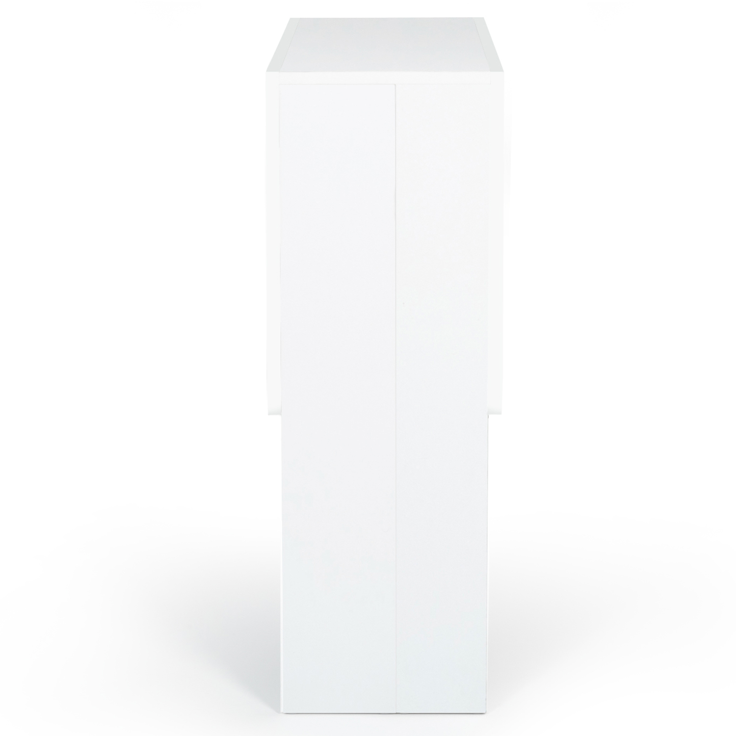 IDMarket - Table Console Pliable EDI 2-4 Personnes Bois Blanc Plateau façon  hêtre 103 x 76 cm
