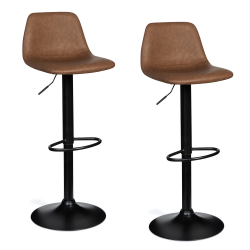 Lot de 2 tabourets TEXAS marron vintage