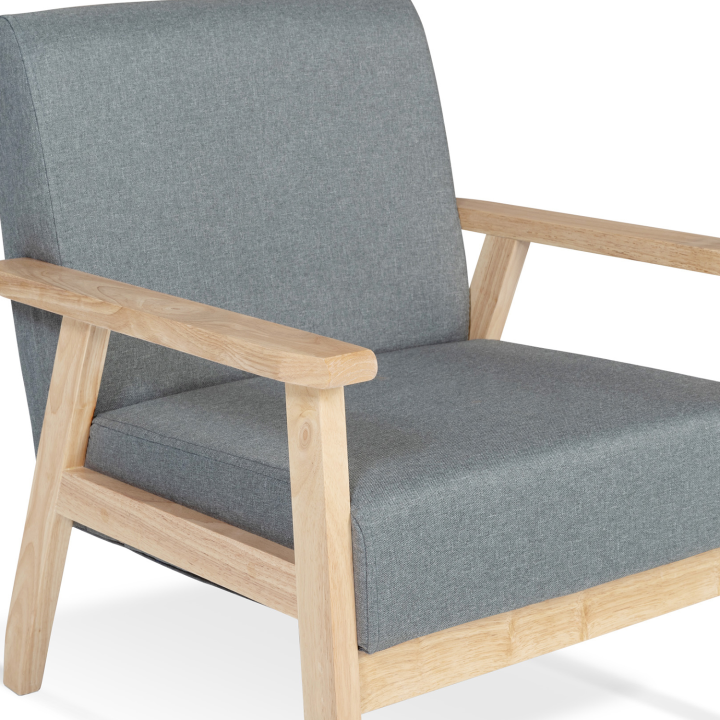 Fauteuil scandinave ANDERS en tissu gris anthracite