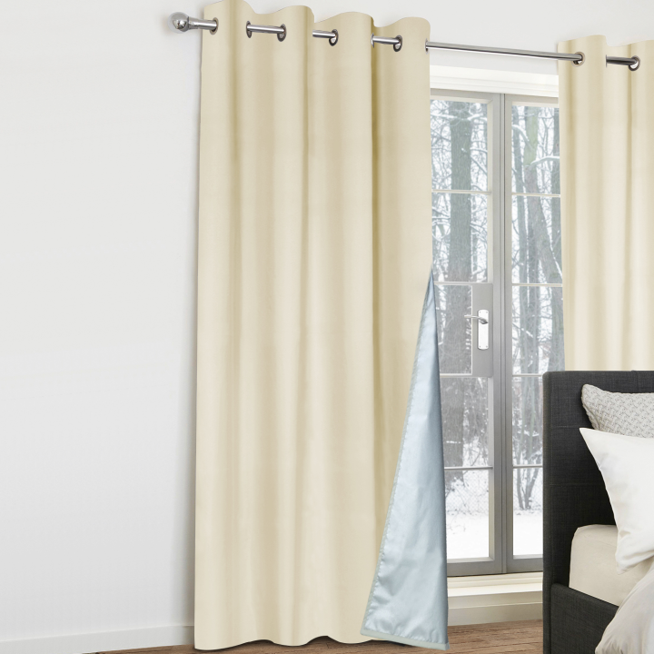 Cortinas térmicas beige 135x240 cm - Juego de 2 | ID Market