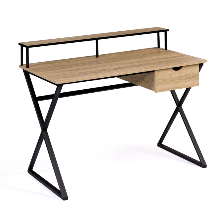 Bureau 1 tiroir ENZO pieds croisés design industriel