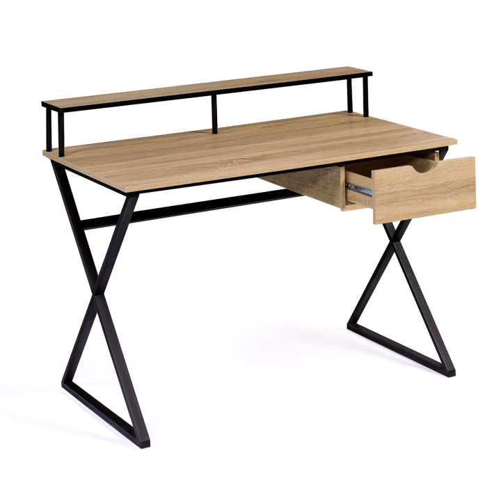 Bureau 1 tiroir ENZO pieds croisés design industriel