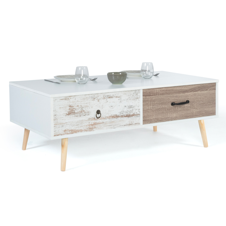 Table basse plateau relevable scandinave BAHIA 