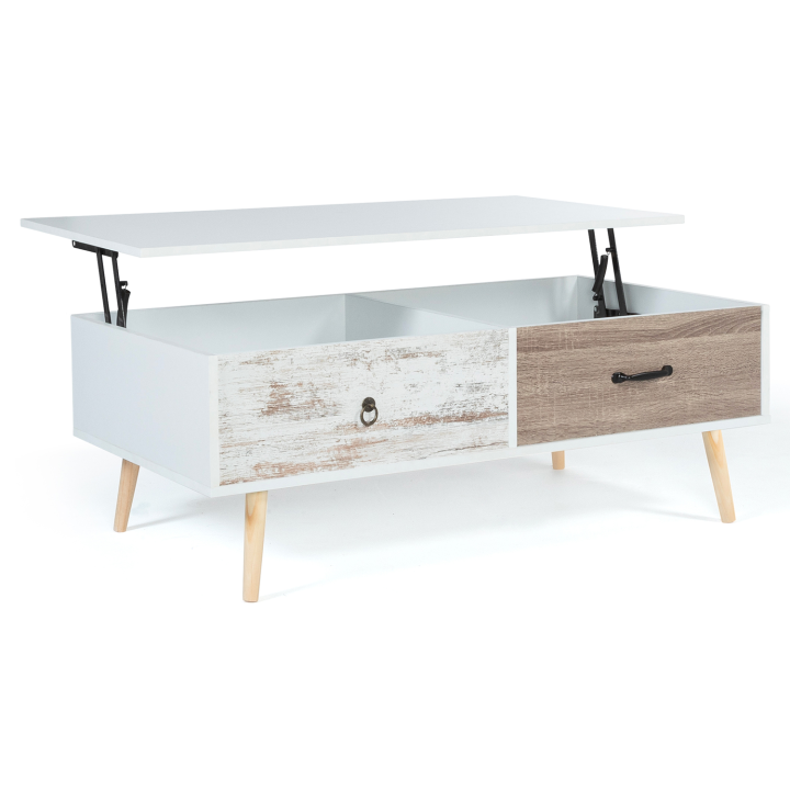 Table basse plateau relevable scandinave BAHIA 