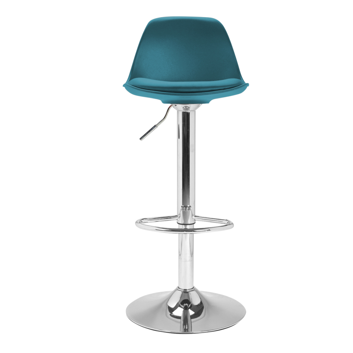 Lot de 2 tabourets de bar KARL design bleu canard