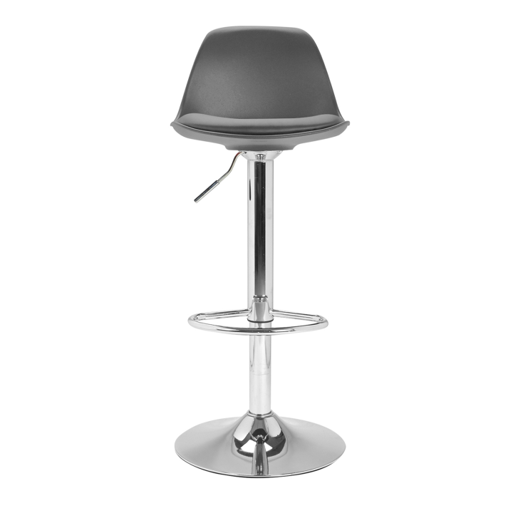 Lot de 2 tabourets de bar KARL design gris