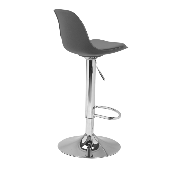 Lot de 2 tabourets de bar KARL design gris