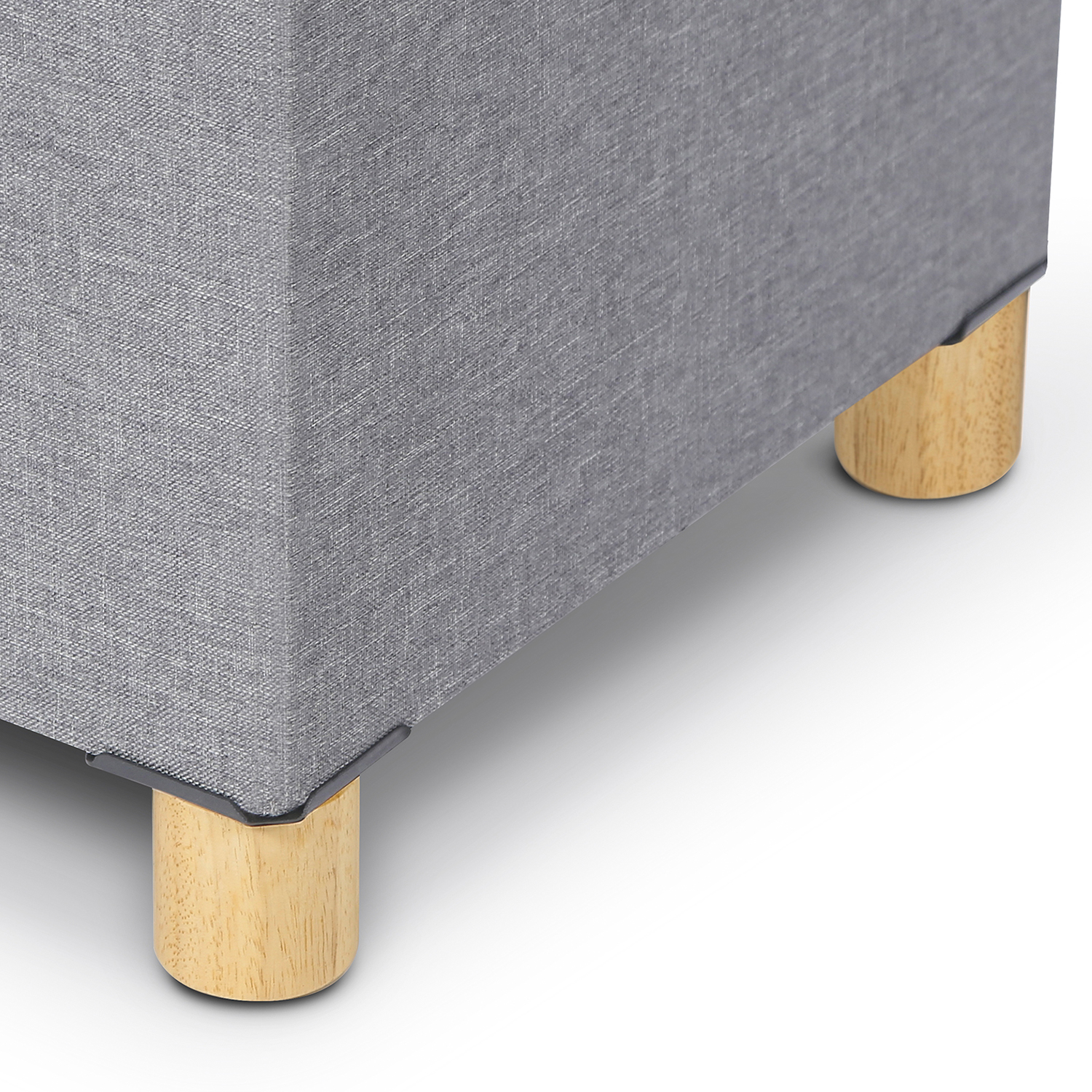 Soldes - Banc coffre en tissu gris chambray - Gabriel - Interior's