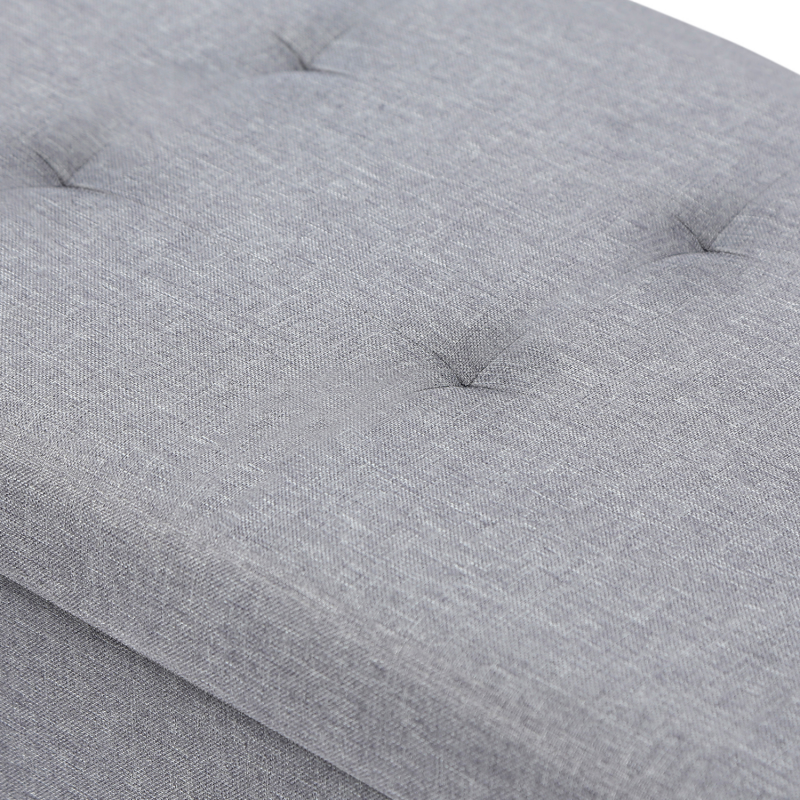 Banc coffre en tissu gris clair 140 cm - Paco - Homifab