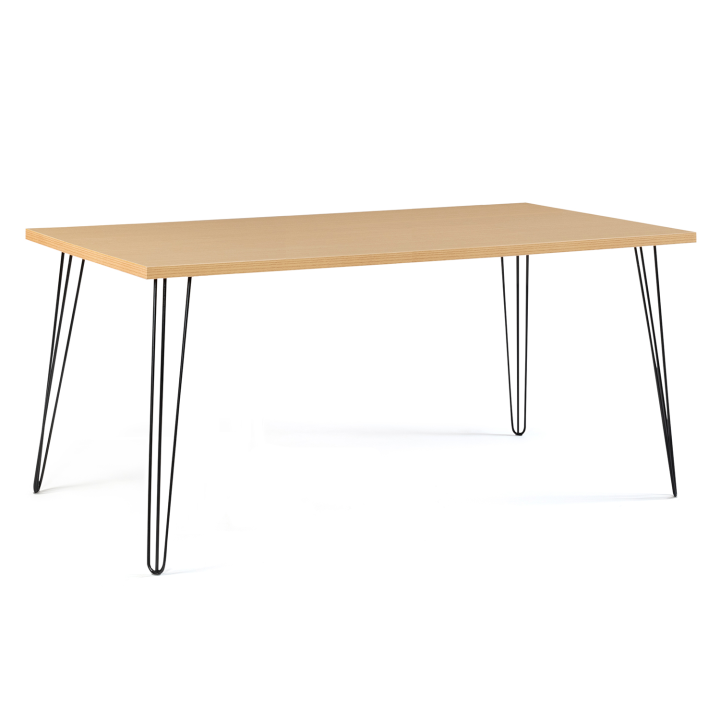 Table à manger vintage rectangle NOEMI 8 personnes bois pied épingle 160 cm