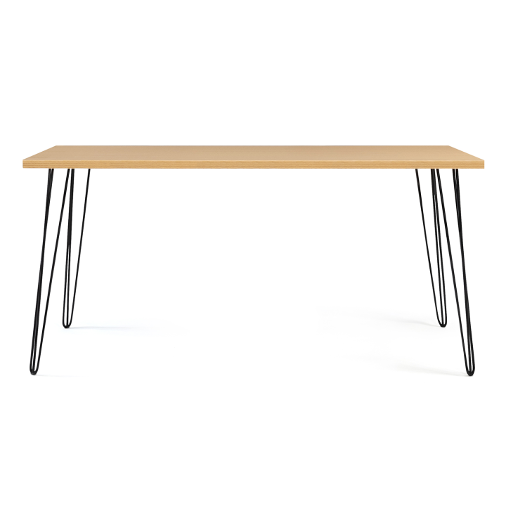 Table à manger vintage rectangle NOEMI 8 personnes bois pied épingle 160 cm