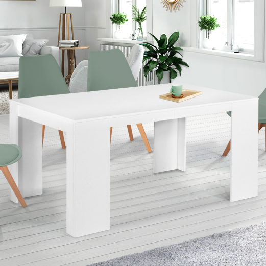 Table/console extensible 54-252 cm Pin blanc