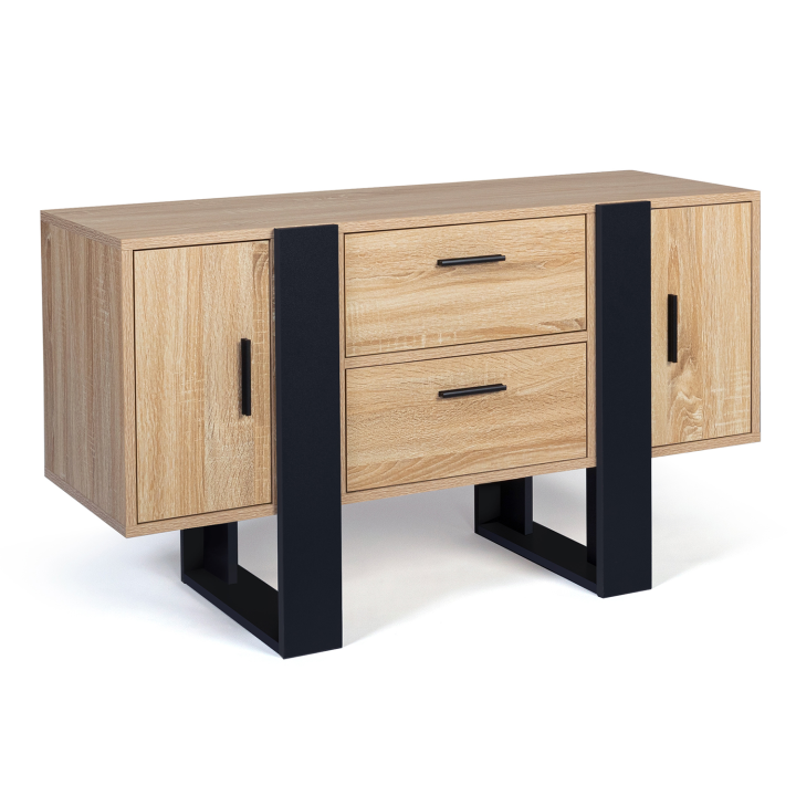 Buffet bas 105 cm PHOENIX bois et noir