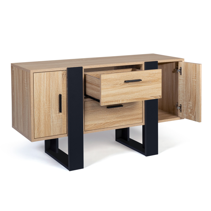 Buffet bas 105 cm PHOENIX bois et noir