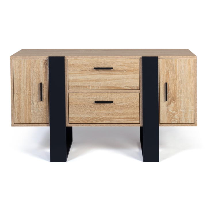 Buffet bas 105 cm PHOENIX bois et noir