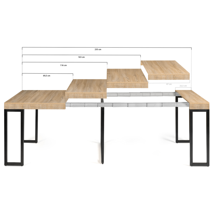 Mesa industrial extensible para 10 personas | ID Market