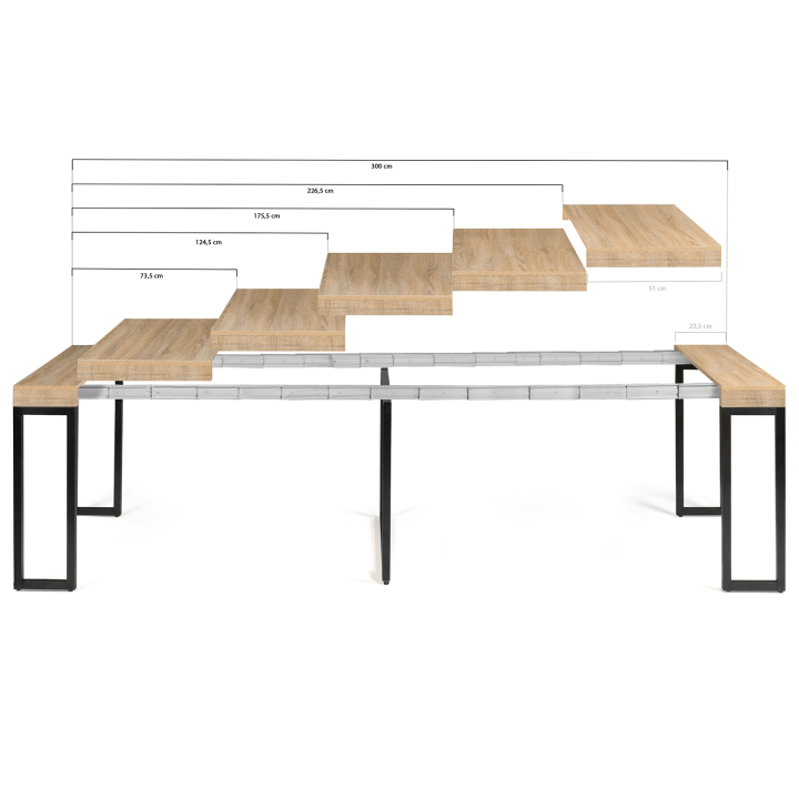 Mesa industrial extensible para 14 personas | ID Market