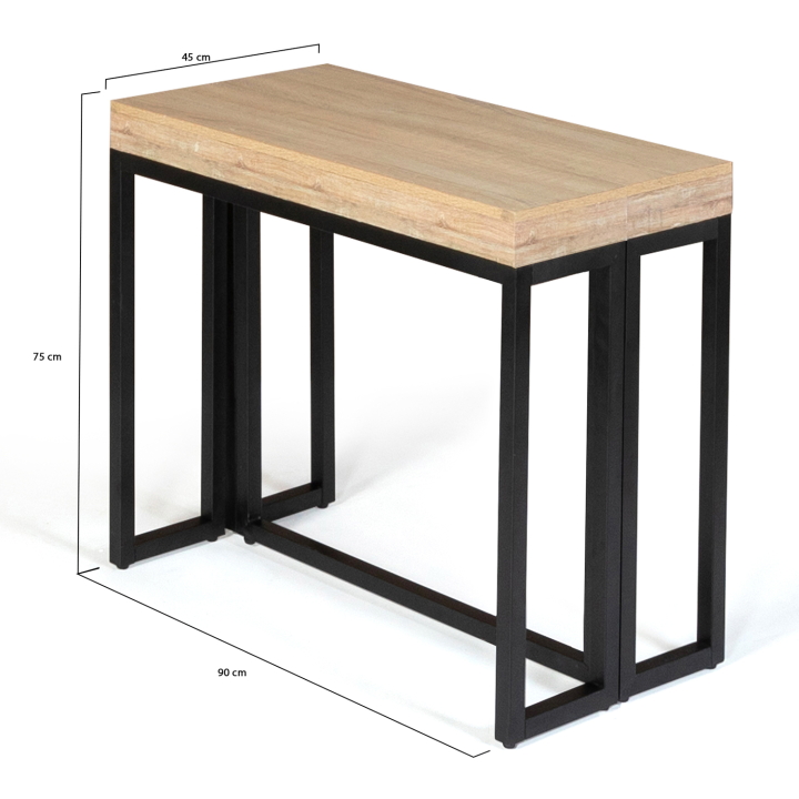 Table console extensible TORONTO 14 personnes 300 cm design industriel