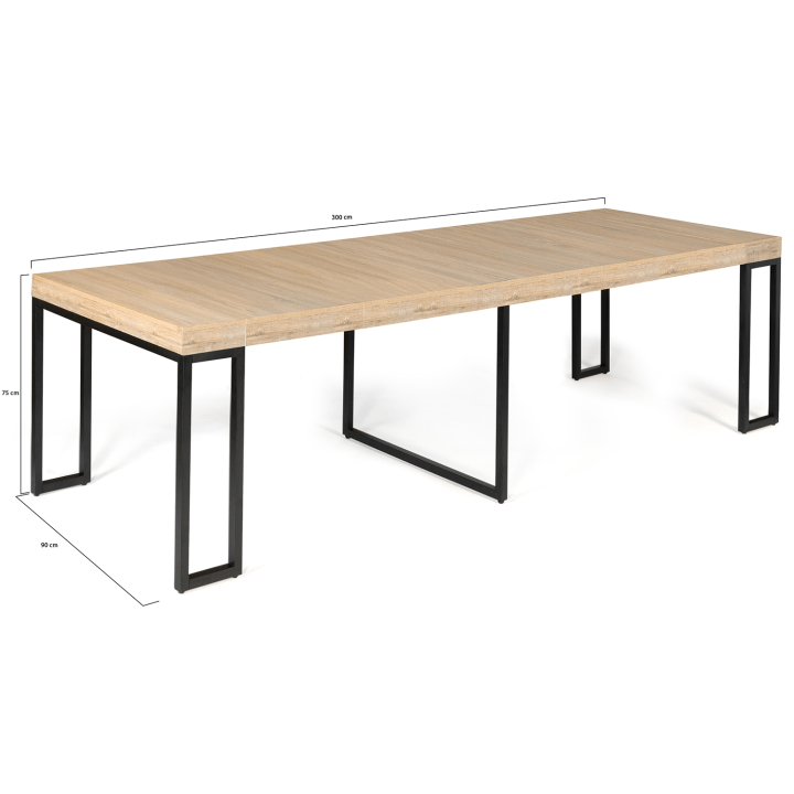 Table console extensible TORONTO 14 personnes 300 cm design industriel