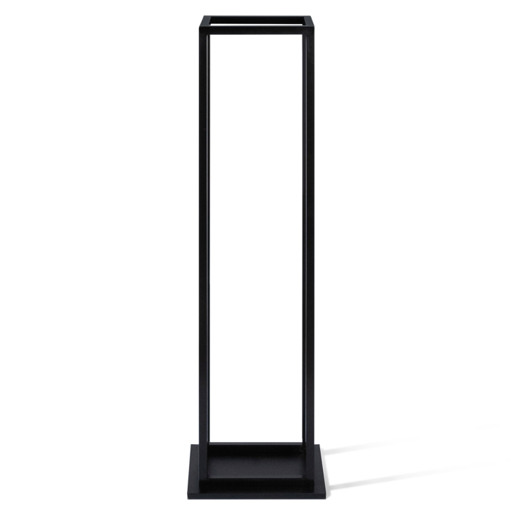 Range bûches vertical acier noir avec étagère H.112 CM pour cheminée