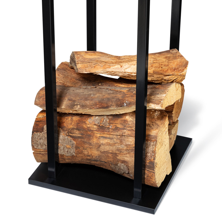 Cheap 112 cm black steel vertical log rack | ID Market