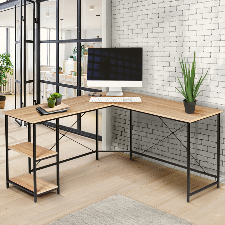 Bureau d'angle en forme de L DETROIT design industriel