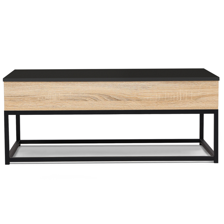 Table basse plateau relevable noir BOSTON design industriel