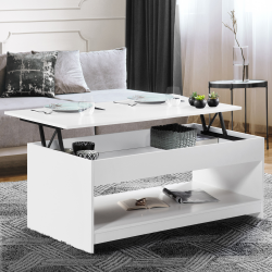 Mesa de centro con tablero elevable blanco - SOA | ID Market