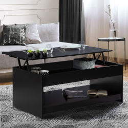 Mesa de centro con moderno tablero elevable negro - SOA | ID Market