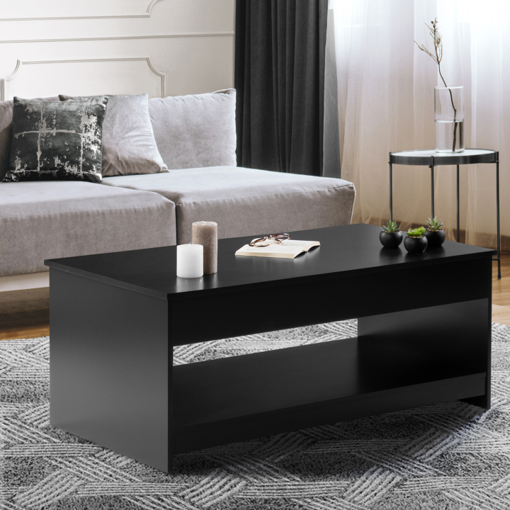 Table basse plateau relevable SOA bois noir