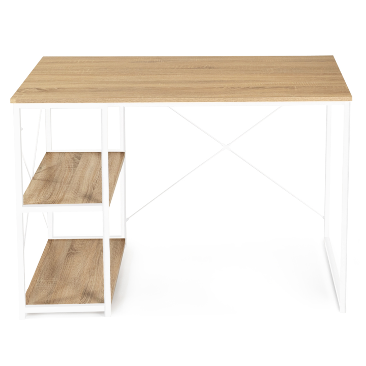 Bureau droit DETROIT design industriel métal blanc