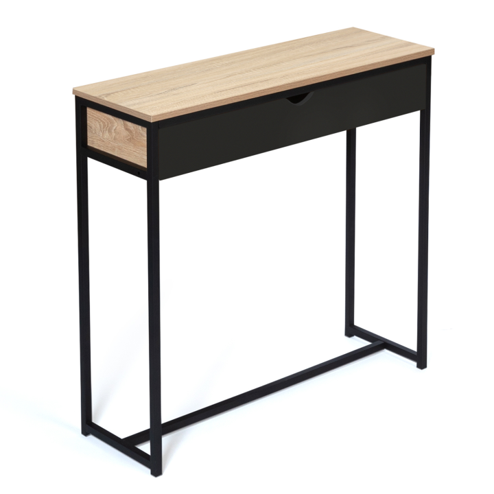 Console 1 tiroir noir BOSTON design industriel