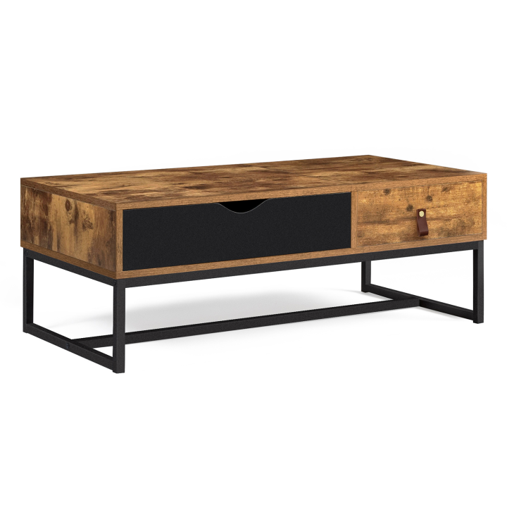 Table basse plateau relevable CHICAGO 1 tiroir design industriel