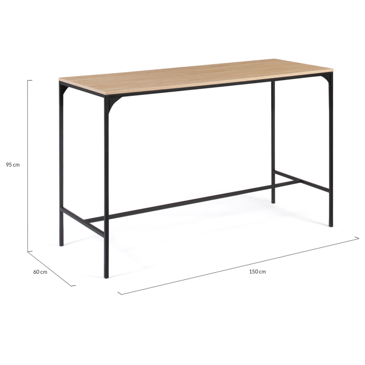 Ensemble table haute de bar DETROIT 150 cm et 6 tabourets design industriel