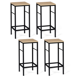 Lot de 4 tabourets de bar DETROIT design industriel