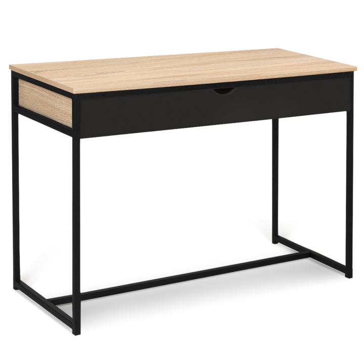 Bureau 1 tiroir BOSTON noir design industriel