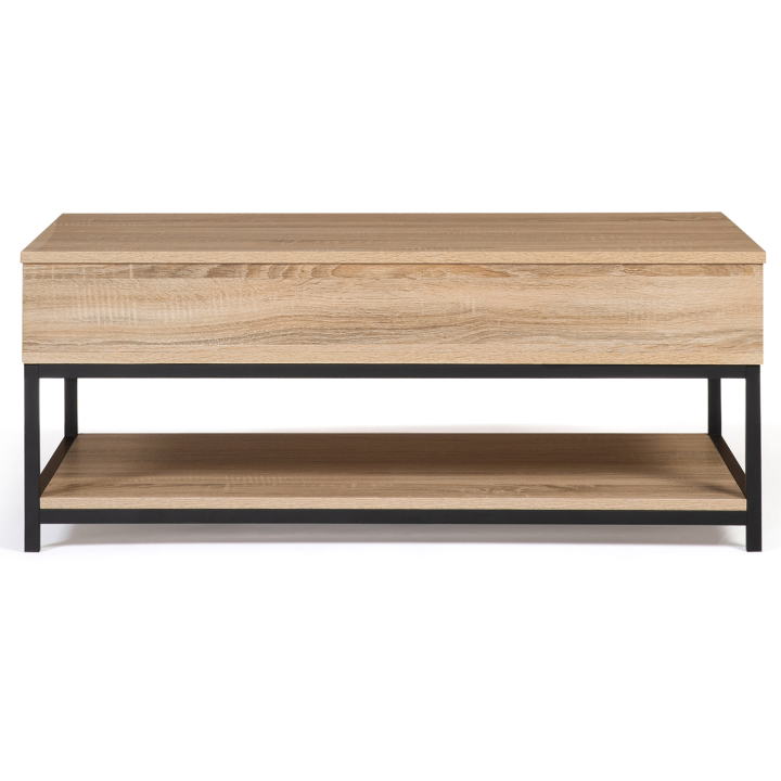 Mesa de centro industrial con tablero elevable de madera y metal - DETROIT | ID Market