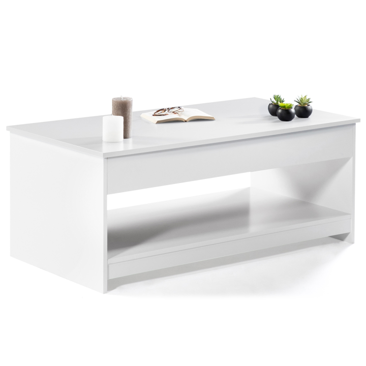 Mesa de centro con tablero elevable blanco - SOA | ID Market