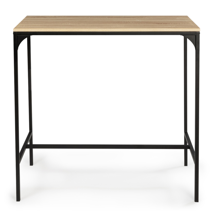 Ensemble table haute de bar DETROIT 100 cm et 2 tabourets design industriel 