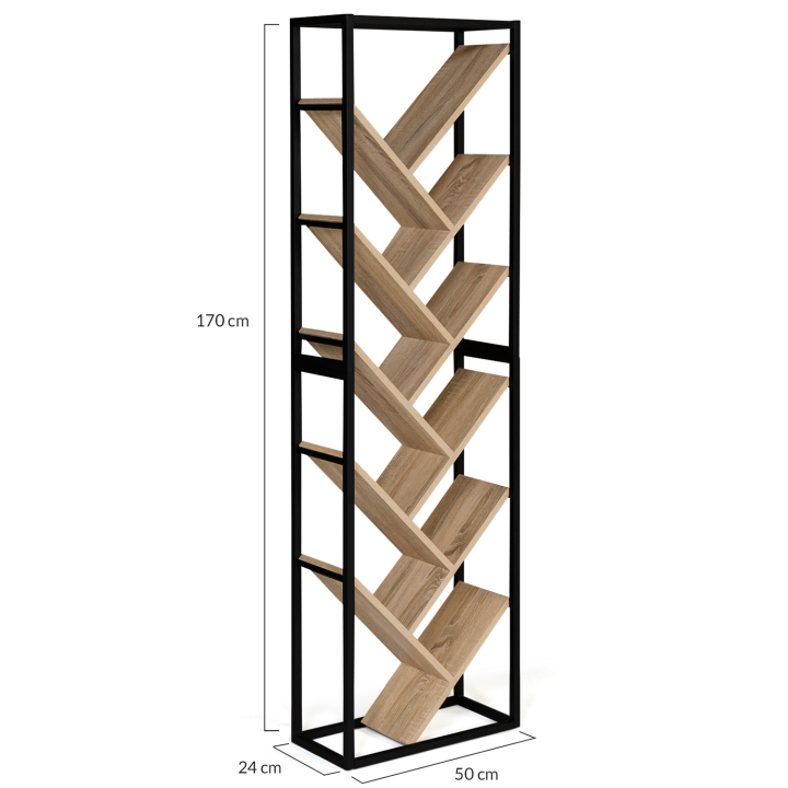 Etagère bibliothèque en forme d'arbre 10 niveaux DETROIT design industriel