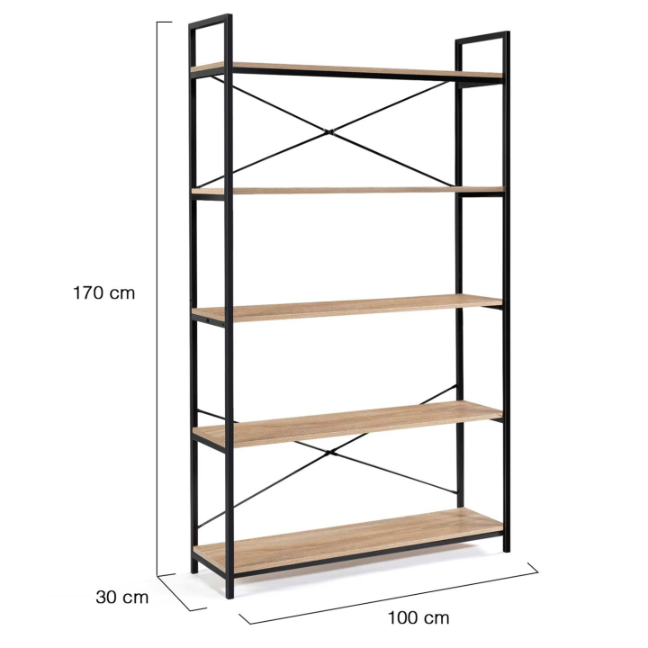 Etagère XL 5 niveaux DETROIT design industriel 170 cm