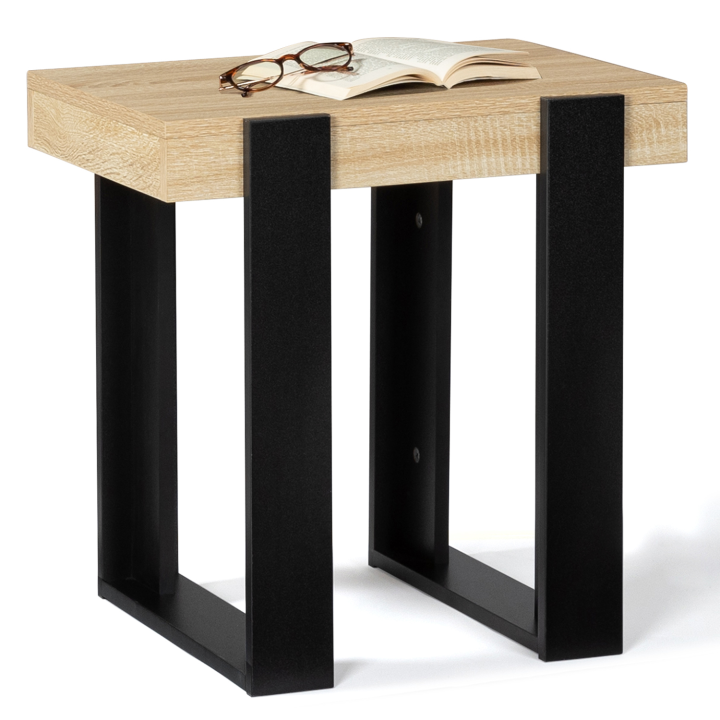 Lot de 2 tables de chevet PHOENIX bois clair et noir