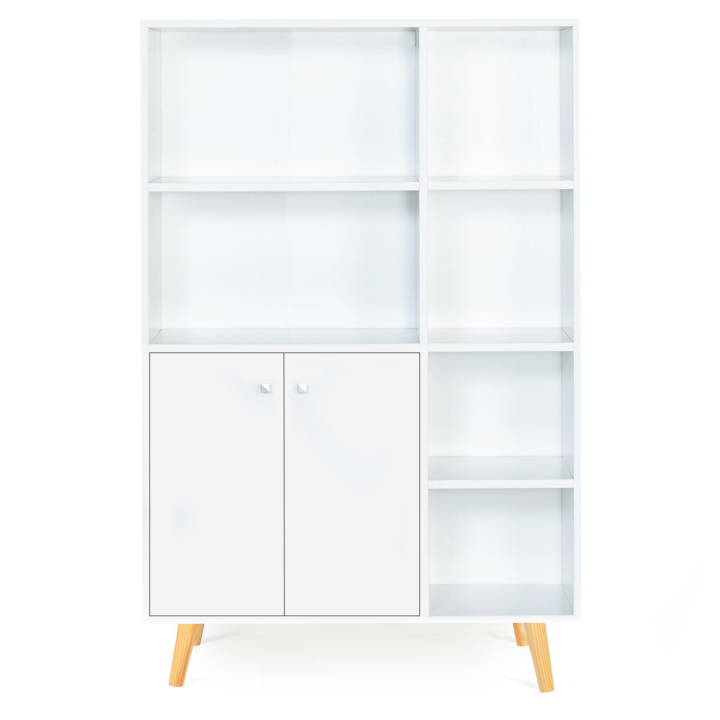 Bibliothèque 2 portes EMMIE scandinave bois blanc