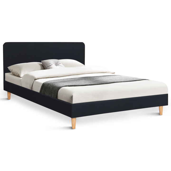 Cama escandinava 140x190 cm barata negra - BALTA | ID Market