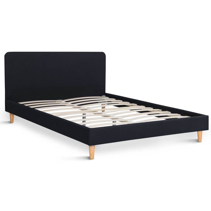 Cama escandinava 140x190 cm barata negra - BALTA | ID Market