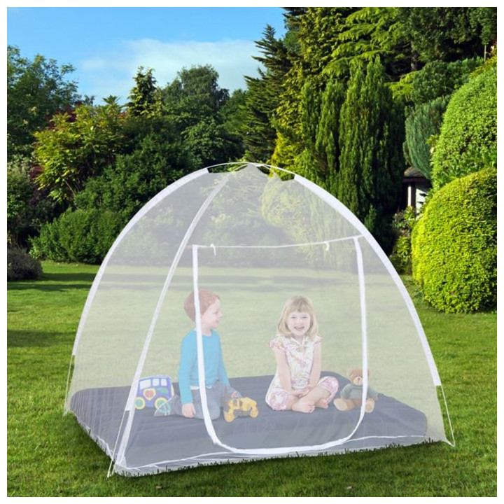 Moustiquaire dôme pop-up grandes dimensions 195x180 cm mobile pour lit