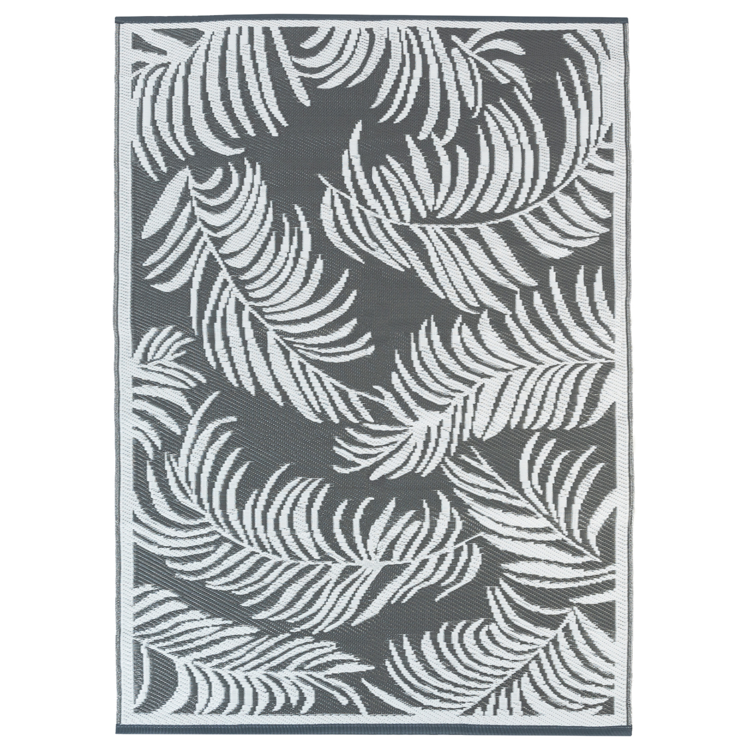 Tapis extérieur gris et blanc tropical 120 x 180 cm pas cher