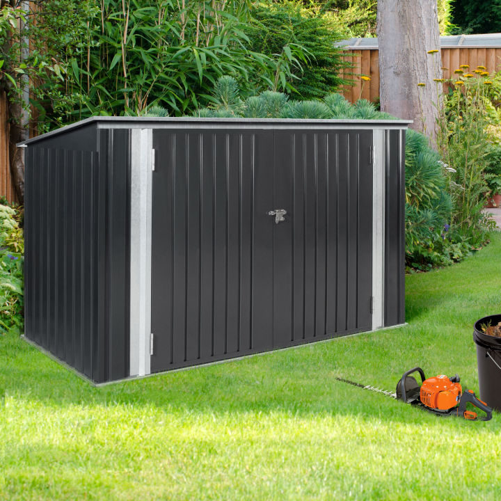 Abri de jardin en métal pour vélos ou poubelles