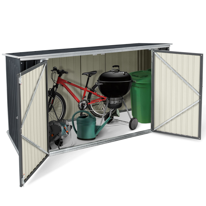 Abri de jardin en métal pour vélos ou poubelles