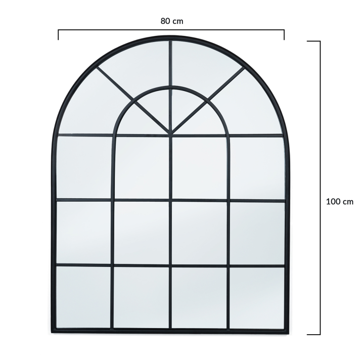 Miroir verrière arche design industriel 80 x 100 cm